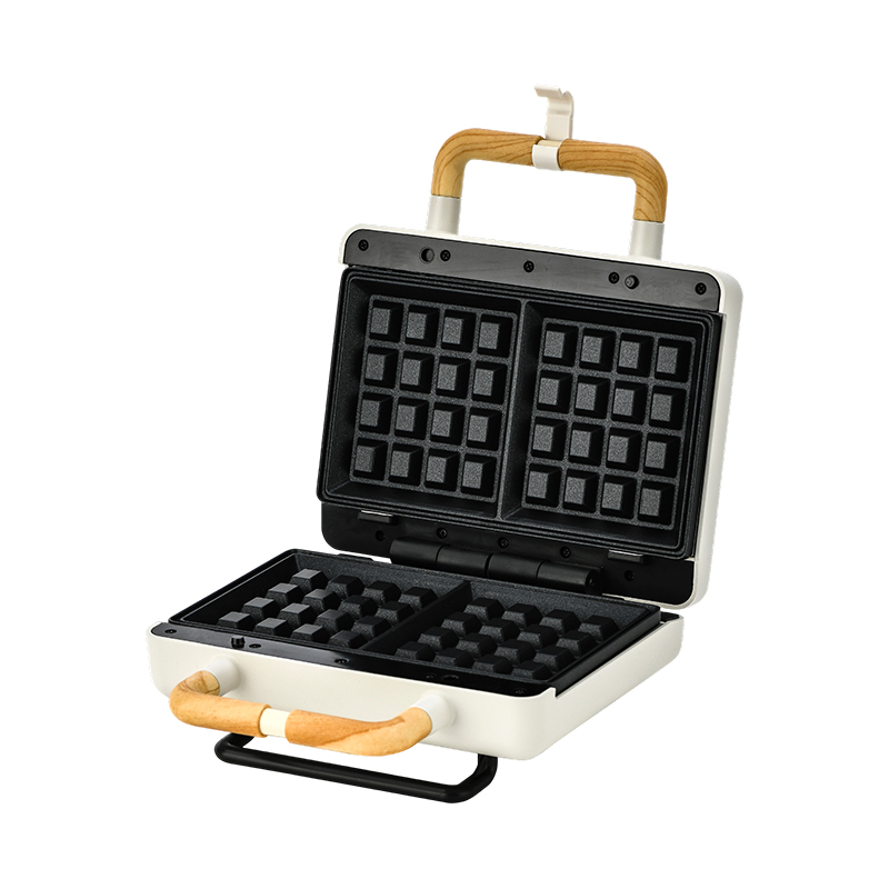 স্থির প্লেট সহ BJX-S003C 800W 2-স্লাইস ওয়াফেল মেকার